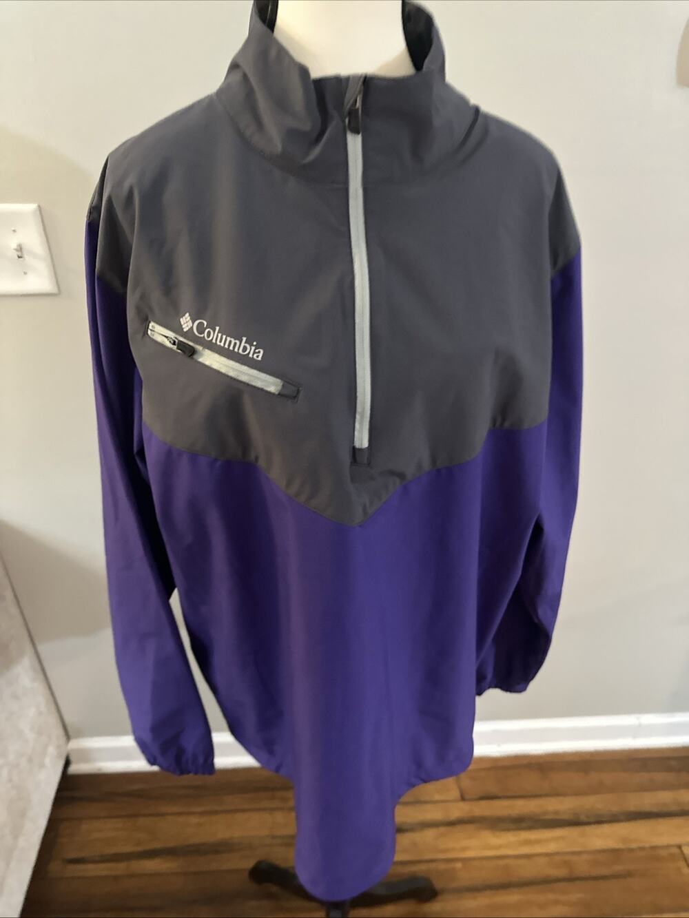 COLUMBIA Golf Men Small Wicked Shot 1/4 Zip Windbreaker Jacket Size L